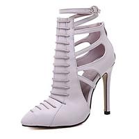 womens heels summer ankle strap leatherette dress stiletto heel zipper ...