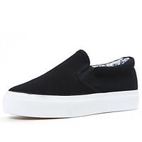 womens loafers slip ons comfort canvas spring casual black white flat