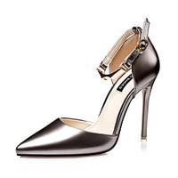 Women\'s Heels Spring Summer Fall Light Up Shoes PU Wedding Party Evening Stiletto Heel Black Gray Sliver Blushing Pink