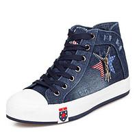 womens sneakers comfort canvas spring casual light blue navy blue flat