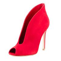 Women\'s Heels Summer Fall Club Shoes Comfort Novelty Suede Party Evening Dress Casual Stiletto Heel Burgundy Red Dark Grey