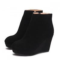 womens boots comfort suede spring casual black flat