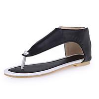 Women\'s Sandals Summer Comfort Microfibre Casual Flat Heel Blushing Pink Black White