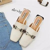 womens sandals comfort pu spring casual brown white flat