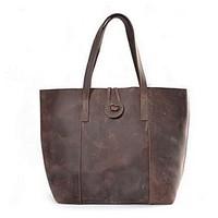 women tote cowhide casual office career brown