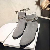 womens boots comfort pu spring casual yellow gray black flat