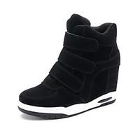 womens sneakers comfort pu suede spring casual black flat