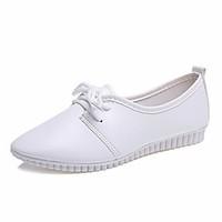 womens oxfords comfort pu spring casual flat heel black white flat