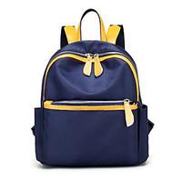Women Backpack PU Canvas All Seasons Formal Casual Outdoor Office Career Shopping Bucket Zipper Blue Black