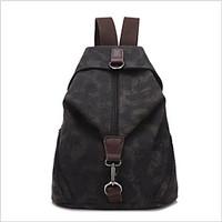 Women Backpack Canvas All Seasons Casual Zipper Black Gray Red Blue Khaki