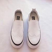 womens flats comfort pu leather spring casual white flat