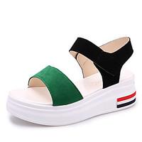 Women\'s Sandals Summer Sandals Fleece Casual Wedge Heel Tassel Black / Camel / Beige Others