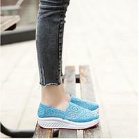 womens flats spring comfort pu canvas casual creepers