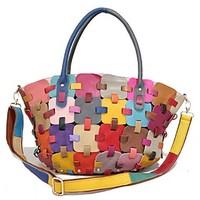 Women Tote Cowhide Casual Screen Color