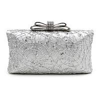 Women Evening Bag Polyester Nylon All Seasons Casual Event/Party Wedding Minaudiere Sequin Snap Ruby Silver Black Blue Handbag Clutch More Colors