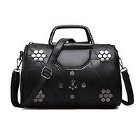 Women Tote PU All Seasons Formal Casual Event/Party Wedding Office Career Duffel Zipper Black