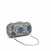 Women Luxury Crystal Clutches and Evening Bags with Floral Design