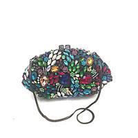 Women Vintage Evening Clutch Bags Handmade with Glass Stone in Multi