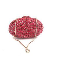 Women Fashion Handmade Crystal Evening Clutch Bags in Red