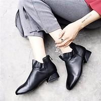 womens boots spring comfort pu casual black