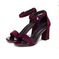 womens sandals spring comfort pu casual burgundy black