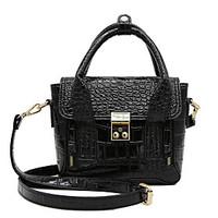 Women Tote PU All Seasons Formal Casual Event/Party Wedding Office Career Saddle Zipper Black