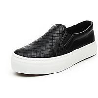 womens flats comfort pu spring casual black white flat