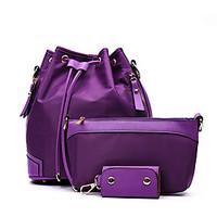 Women Bag Sets Nylon All Seasons Formal Casual Event/Party Wedding Office Career Barrel Toggle Fuchsia Purple Black Blue