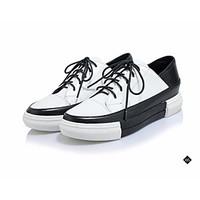 womens sneakers comfort pu leather spring casual black white flat