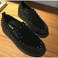 womens loafers slip ons creepers comfort pigskin leather spring casual ...