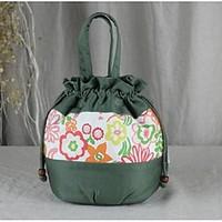 Women Tote Canvas All Seasons Barrel Flower Toggle