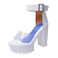 womens heels summer club shoes leatherette party evening dress casual  ...