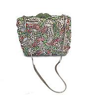 Women Stylish Rhinstone Flower Clutch Evening Bag