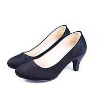 Women\'s Heels Formal Shoes Comfort Fabric Spring Summer Office Career Dress Casual Chunky Heel Black 2in-2 3/4in