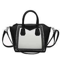 Women Tote PU All Seasons Formal Casual Event/Party Wedding Office Career Hobo Zipper Black/White