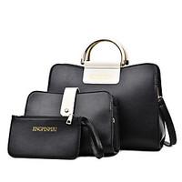 Women Bag Sets PU All Seasons Formal Casual Event/Party Wedding Office Career Doctor Zipper Gray Ruby Black White