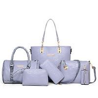 Women Bag Sets Other Leather Type All Seasons Casual Shell Flower Zipper Beige Black Gold Blue