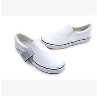 womens loafers slip ons summer slingback canvas casual white