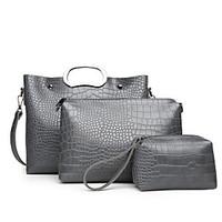 women bag sets pu all seasons casual shopper zipper brown gray ruby bl ...