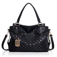 Women Shoulder Bag PU All Seasons Casual Shopper Zipper Brown Ruby Black Blue