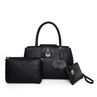 Women Bag Sets Other Leather Type All Seasons Casual Shell Flower Zipper Beige Black Gold Blue