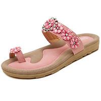 Women\'s Sandals Comfort PU Spring Casual Almond Blushing Pink Flat