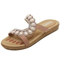 Women\'s Sandals Summer Comfort PU Casual Flat Heel Pearl Blue / Almond Others