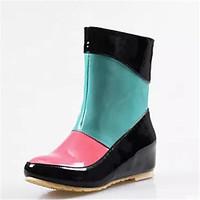 womens boots winter comfort pu casual flat heel