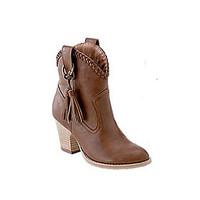 womens boots winter mary jane pu casual chunky heel