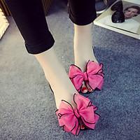 Women\'s Sandals Summer Comfort PVC Casual Flat Heel Bowknot Black Red Blue Champagne Walking