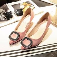 Women\'s Heels Comfort PU Spring Casual Blushing Pink Green Black Flat