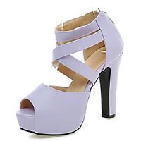 Women\'s Shoes Chunky Heel Platform/Open Toe Sandals Party Evening/Dress Black/Pink/Purple/Beige