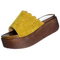 Women\'s Sandals Summer Comfort PU Outdoor Flat Heel Green Yellow Black