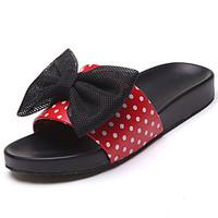 Women\'s Sandals Summer Comfort PU Outdoor Flat Heel Red Black